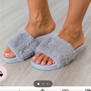 Fuzzy Slide Slippers